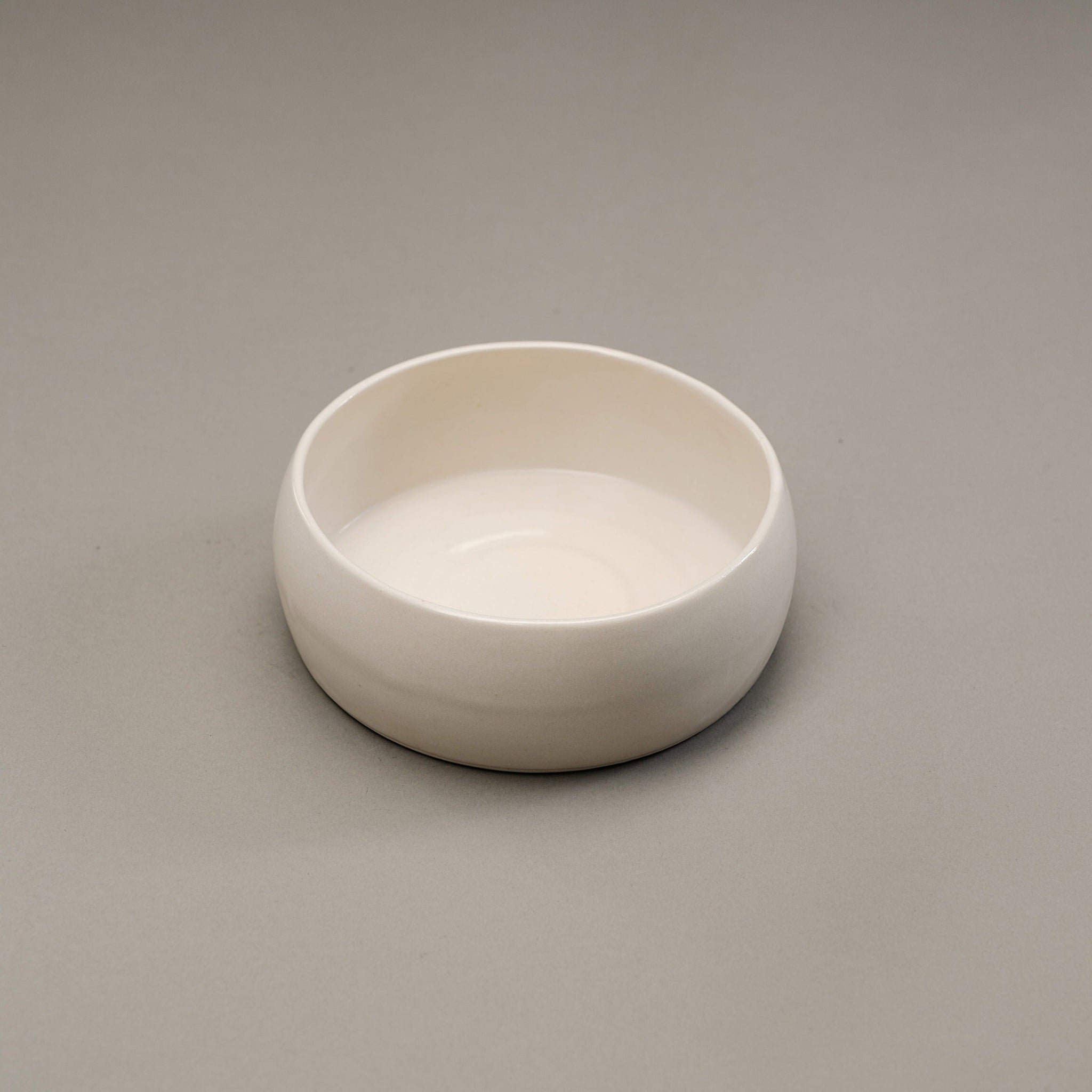 White stoneware bowl.