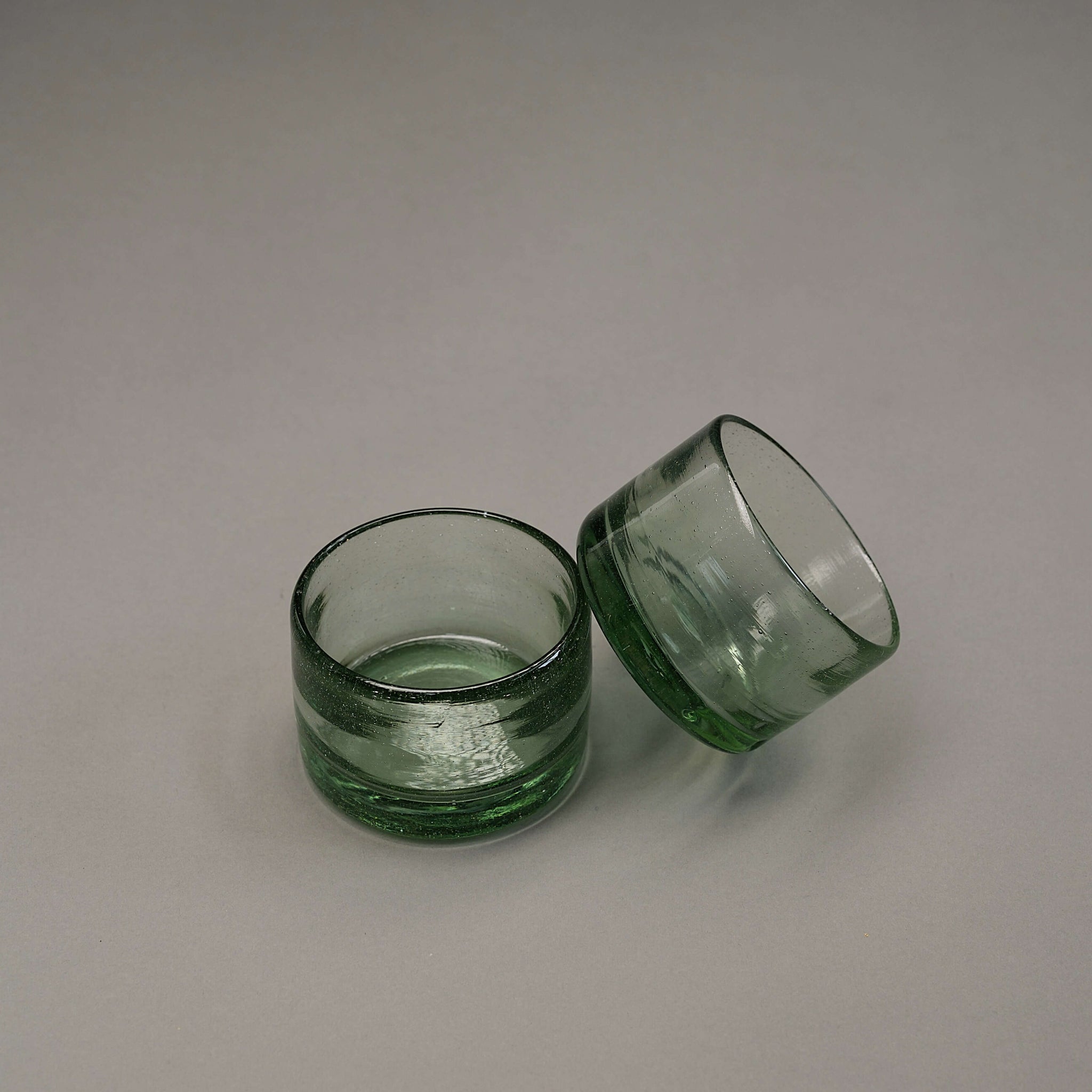A set of two bodega glass bowls stacked against each other.