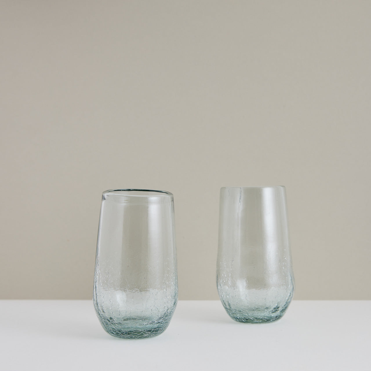 A pair of handblown Mexican cocktail flutes made in Mexico.