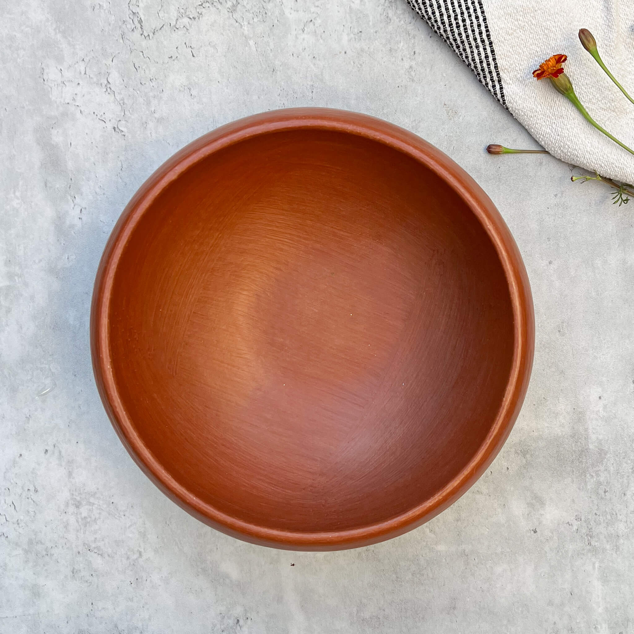 Large Oaxaca red clay bowl.