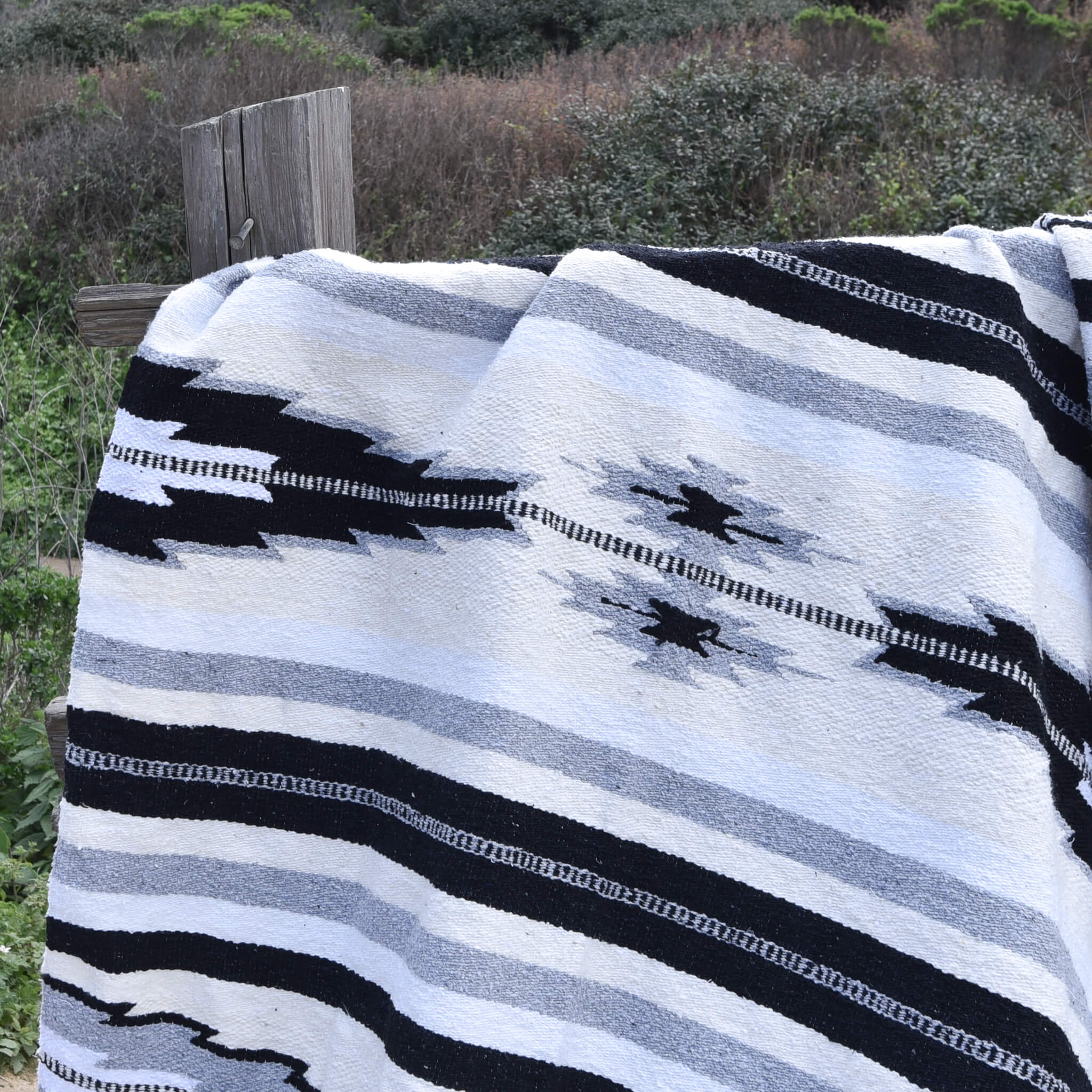 Details on a Zapotec Mexican serape blanket.